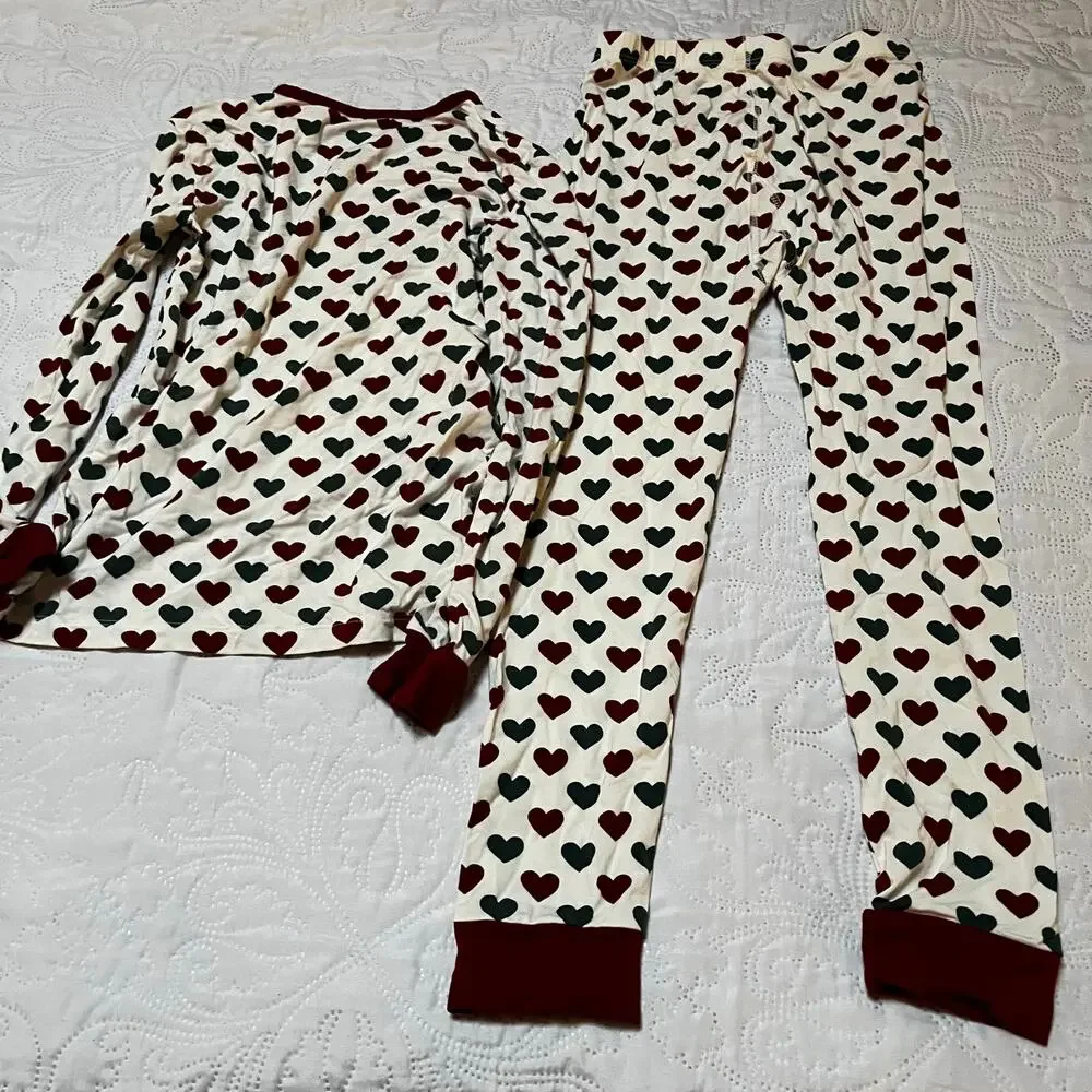 Sweet Bamboo Heart Print PJ Set Size 8